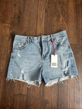 BDG Light Wash Distressed Denim Cutoff Shorts